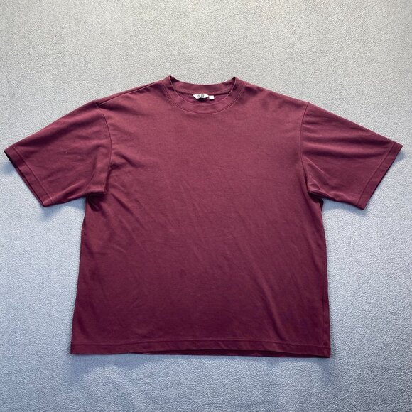 Uniqlo Mens Maroon red Crew Neck Short Sleeve T-shirts,Size XL - Picture 10 of 10
